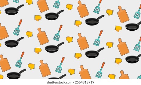 Cooking tools, kitchen equipment pattern background. Cooking tools, kitchen equipment illustration pattern. Cooking tools, kitchen equipment  background. Perfect for fabrics, print, textile, wallpaper