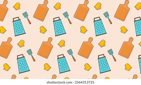 Cooking tools, kitchen equipment pattern background. Cooking tools, kitchen equipment illustration pattern. Cooking tools, kitchen equipment  background. Perfect for fabrics, print, textile, wallpaper