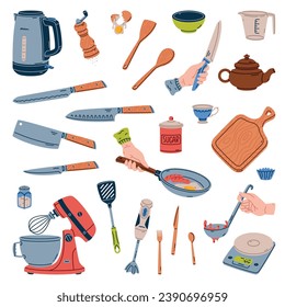 Cooking Tools and Kitchenware for Culinary Vector Set
