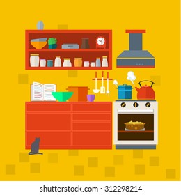 Cooking tools and kitchenware equipment symbol collection. Colorful template for cooking, restaurant menu and food design.