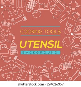 Cooking Tools And Utensil Background Vector Illustration