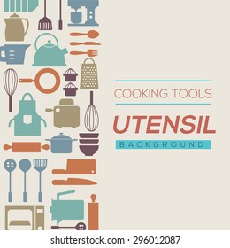Cooking Tools And Utensil Background Vector Illustration