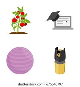 Cooking, training and other web icon in cartoon style.fitness, weapons icons in set collection.