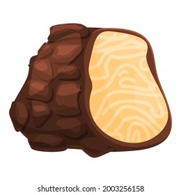 Vector de dibujos animados de iconos de trufa de cocción. Hongos hongos. Trufa de comida