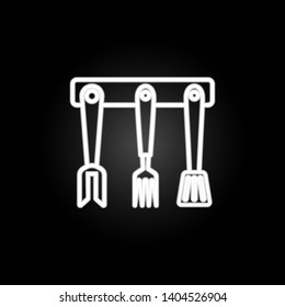 Cooking turners, cookware neon icon. Elements of kitchen utencils set. Simple icon for websites, web design, mobile app, info graphics