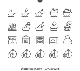 Cooking UI Pixel Perfect Well-crafted Vector Thin Line Icons 48x48 Grid for Web Graphics and Apps. Simple Minimal Pictogram