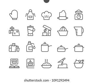 Cooking UI Pixel Perfect Well-crafted Vector Thin Line Icons 48x48 Grid for Web Graphics and Apps. Simple Minimal Pictogram