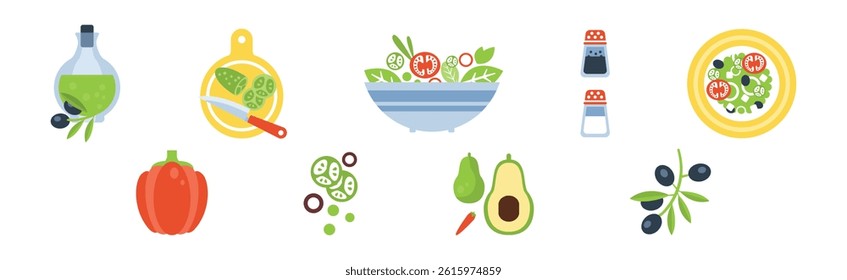 Cooking Utensil and Food Ingredient for Culinary Vector Set