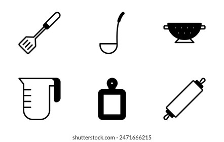 cooking utensil icon symbol vector template collection