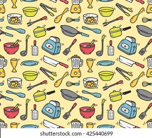 cooking utensil seamless background