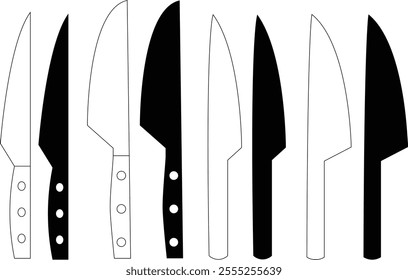 Cooking utensil set of tools. Kitchen tools black isolated vector illustration.