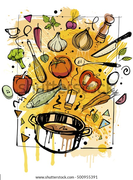 Cooking Utensils Stock Vector (Royalty Free) 500955391 | Shutterstock