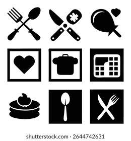 Cooking Utensils and Appliances Silhouettes