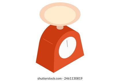 Cooking utensils: egg cooker, isometric illustrationCookware: analog kitchen scale, isometric illustrationtion