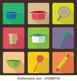 cooking utensils flat icon