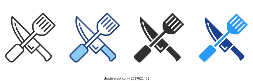 Cooking Utensils Icon Multiple Style Vector Collection