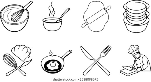 Cooking Utensils and Kitchen Tools Icons