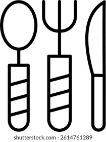 Cooking Utensils Line Vector Icon Design