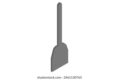 Cooking utensils: turner without holes, isometric illustration, Vector Illustration