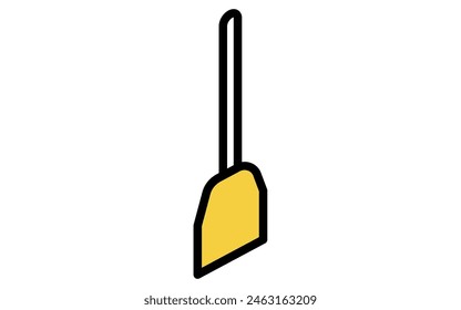 Cooking utensils: turner without holes, isometric illustration, Vector Illustration