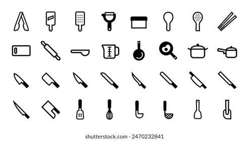 Conjunto de iconos de Vector de utensilios de cocina