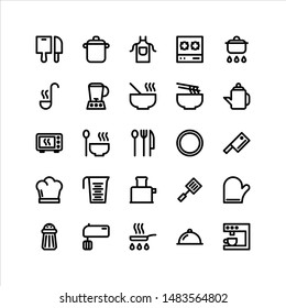 Cooking Vector Icon Set With Bold Line, Perfect For Many Tasks.