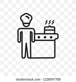 Cooking vector linear icon isolated on transparent background, Cooking transparency concept can be used for web and mobile