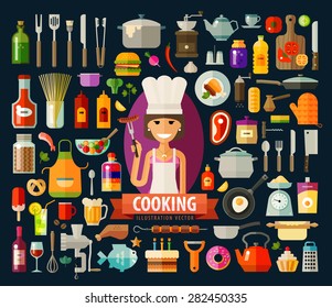 cooking vector logo design template. food preparation or chef icon.