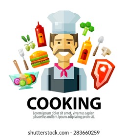 cooking vector logo design template. fresh food or chef, cook icon