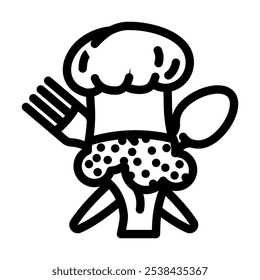 Icono de línea de comida vegana de cocina. Vector de comida vegana de cocina. Ilustración negra de contorno aislado