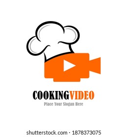 Cooking video vector logo template. Suitable for business, web, restaurant, food, blog and web culinary