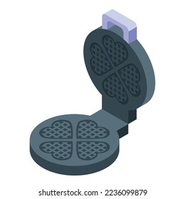 Cooking waffle machine icon isometric vector. Iron maker. Belgian snack
