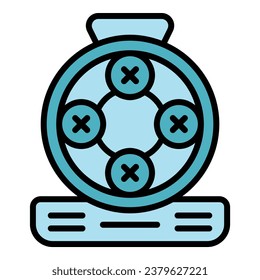 Cooking waffle maker icon outline vector. Belgian machine. Cooker baking color flat
