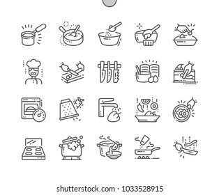 Cooking Well-crafted Pixel Perfect Vector Thin Line Icons 30 2x Grid for Web Graphics and Apps. Simple Minimal Pictogram