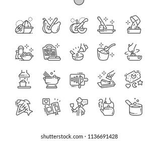 Cooking Well-crafted Pixel Perfect Vector Thin Line Icons 30 2x Grid for Web Graphics and Apps. Simple Minimal Pictogram