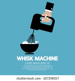 Cooking With Whisk Machine Vector Illustration 