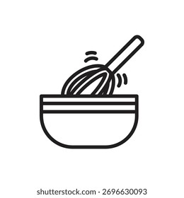 Cooking Whisk Outline Icon Vector Illustration