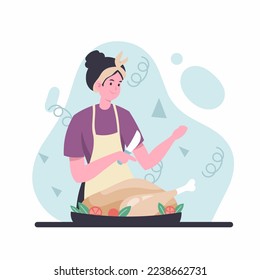 cooking woman flat design, vector design and flat design. 