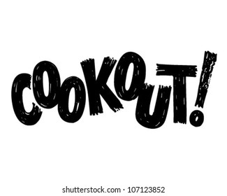 Cookout Banner - Retro Clipart Illustration