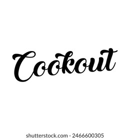 Cookout text on white background.