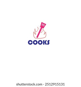 Cooks or cooking vector minimalist logo or clip art