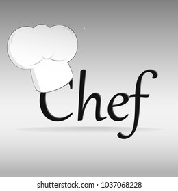 Cook`s hat on the grey blackground