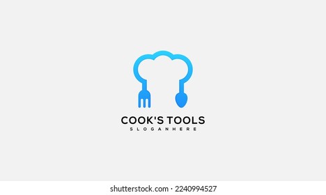 cooks tools vector design logo template icon