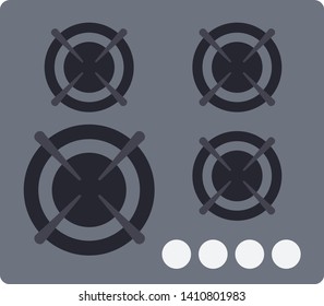 Cooktop flat illustration on white