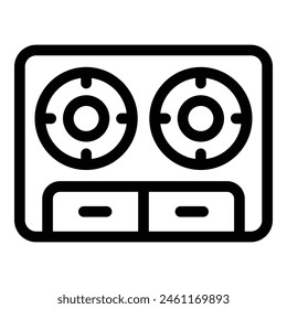 Icono de inducción de la placa de cocción - Vector esquemático. Vidrio de superficie de cocción. Aparato moderno de cocina
