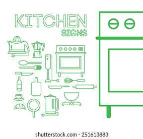 Cookware. Appliances. Cooking Kitchen signs. A lot of trend icons or signs for your design project on the theme of food.