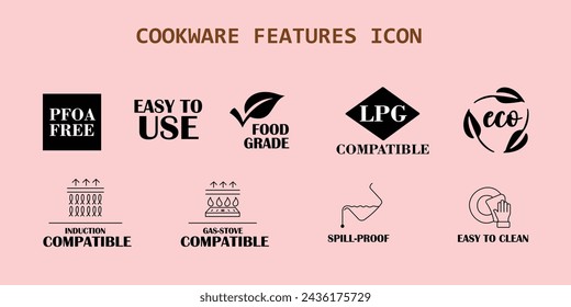 Cookware Features Icon Isolated on White Background