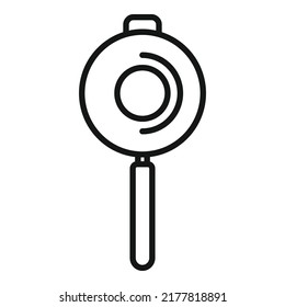 Cookware icon outline vector. Pan fry wok. Oil stove