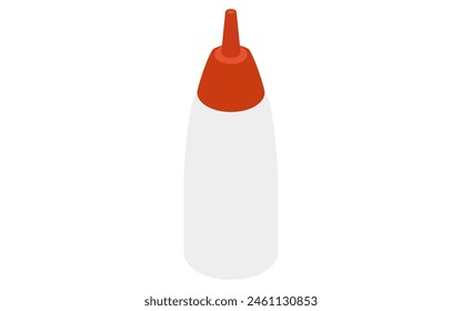 Cookware: ketchup container, isometric illustration, Vector Illustration