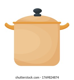 Artículos de cocina, cacerolas, sartén aislado sobre fondo blanco. Elegante clipart, corte de la ilustración vectorial del material de objeto, brillante y detallado. Utensil de cocina, herramienta doméstica.